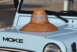Moke America electric car with straw beach hats by Rio Life, only for sale at mokeamericashop.com