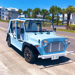 Moke America with Blue & White Striped Bimini Top, Order Yours Today